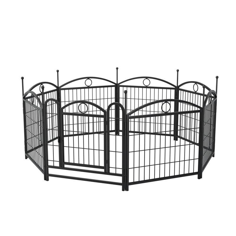 8-Panel Pet Playpen, Heavy Duty Foldable Dog Fence, Exercise Pen with Doors, Synthetic Fiber Material, for Indoor/Outdoor Use, Large/Medium/Small Dogs