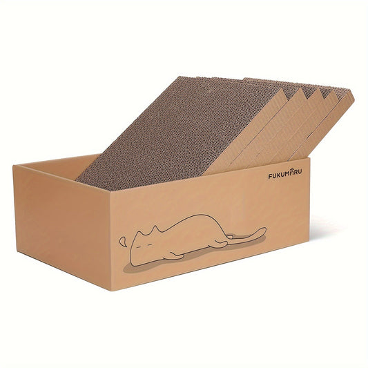 5 PCS Cat Scratching Boards, 17.1 X 11.4 Inch Ex-Large Cats Scratcher Box, Scratch Box For Large, Medium Cats And Kittens, Reversible Cardboard Scratchers, Protect Furniture