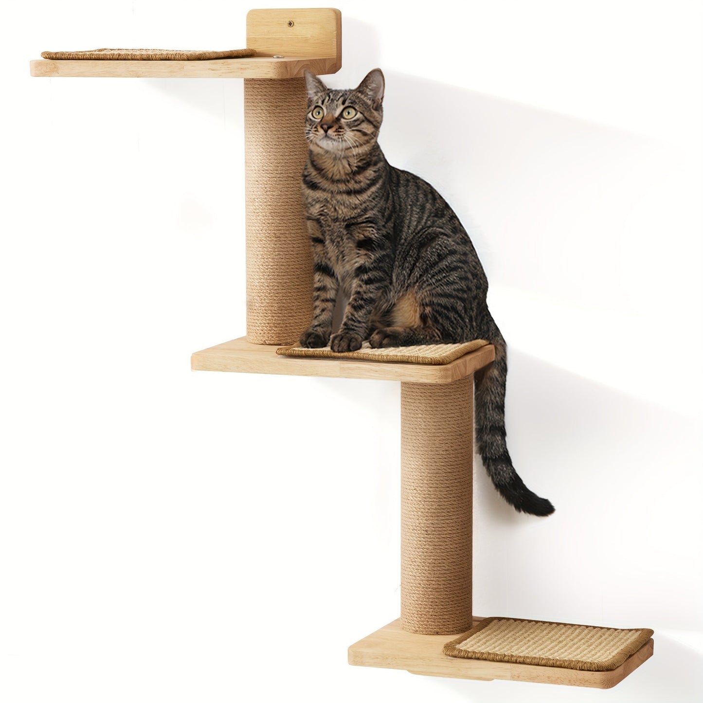 Cat Wall Shelves, DIY Cat Wall Jungle And Cats Perch Platform Supplies, 3 In 1 Transformable Kitty Scratching Post Wall Mounted, Suit For Cats Climb, Play, Scratch