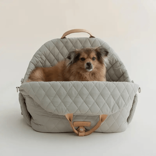 Gray green polyester exterior waterproof material pet car safety seat bag dog outdoor travel bag dog car safety seat travel cat carrying bag pet belt leash, suitable for various scenarios