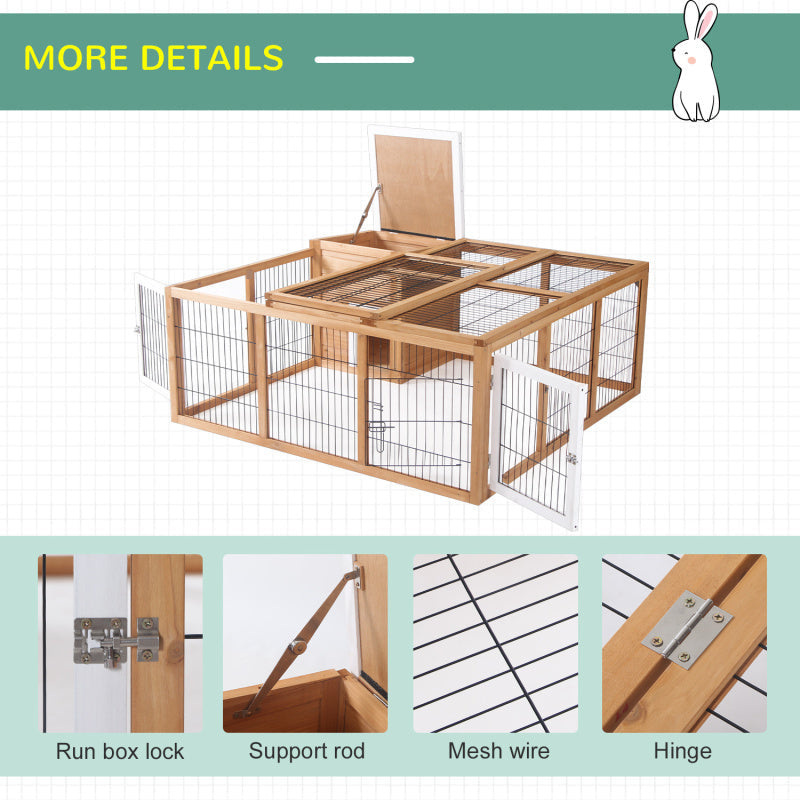 Deluxe Rabbit Hutch - Waterproof, Indoor/Outdoor Bunny Cage with Openable Main House & 3 Ventilation Doors for Small Pets