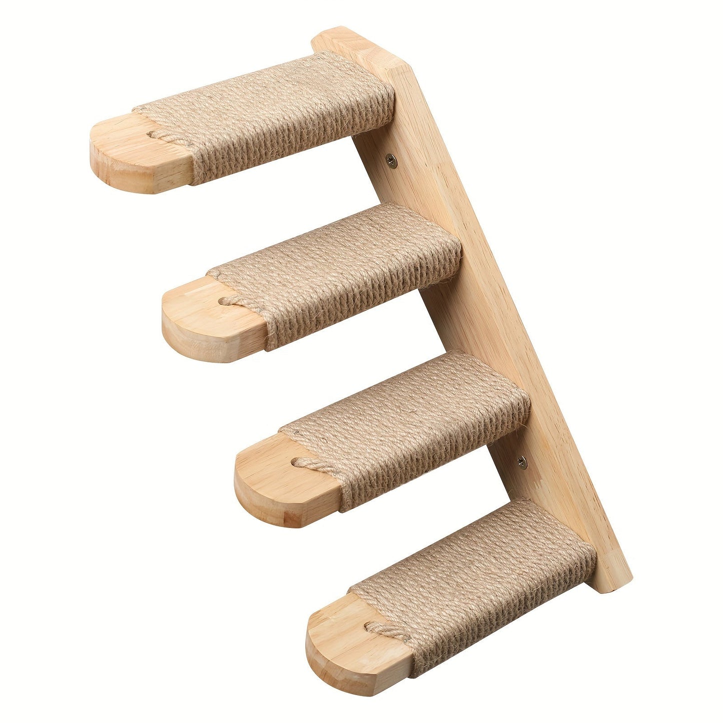 Cat Climbing Shelf, Four Step Kitty Stairway Wall Mounted With Jute Scratching For Cats Perch Platform Supplies (right To Left)