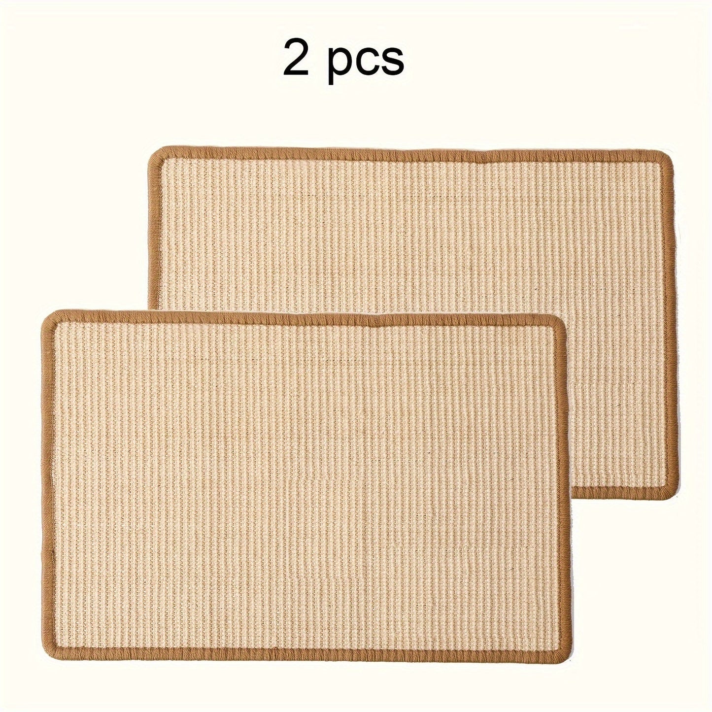 19.6 x 11.8 Inch Natural Sisal Cat Scratcher Mat - Durable Horizontal Floor Scratching Pad Rug - Protects Carpets and Sofas from Damage - Beige, Long-Lasting, Easy to Clean, and Perfect for Multi-Cat Households