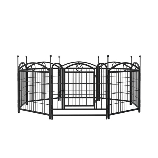 8-Panel Pet Playpen, Heavy Duty Foldable Dog Fence, Exercise Pen with Doors, Synthetic Fiber Material, for Indoor/Outdoor Use, Large/Medium/Small Dogs