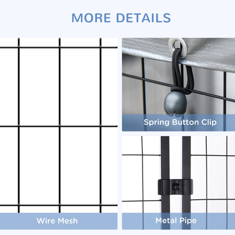 Easy-Clean, 4'x4'x4.5' Dog Playpen - Outdoor Kennel with Lockable Door & Water-Resistant Canopy for Small to Medium Breeds